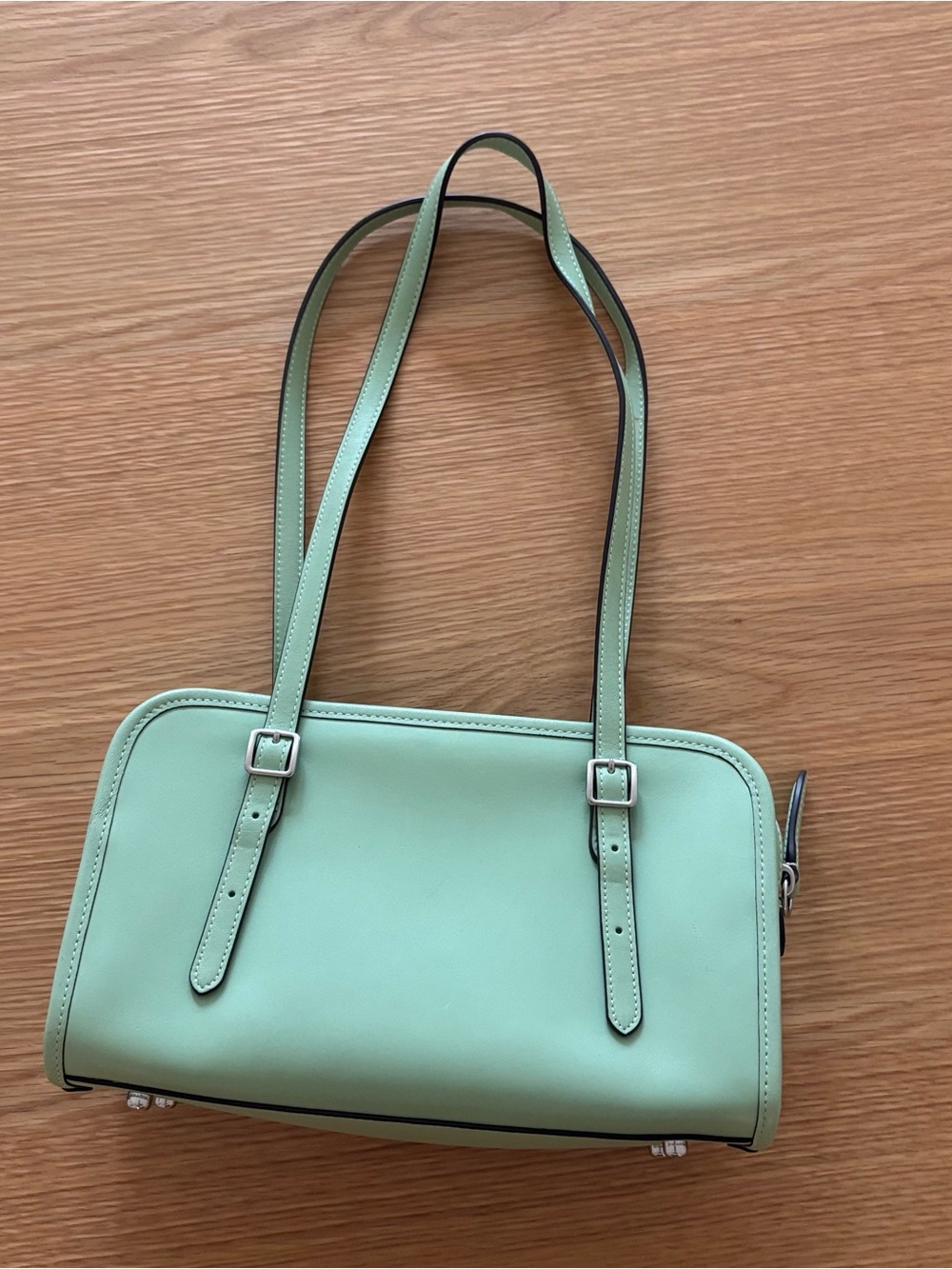 coach swing zip in pistachio